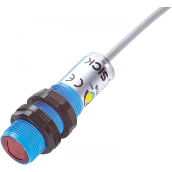 Sick VSE180-2P41137 Through Beam Photoelectric Sensor with Barrel Sensor, 0 → 28 m Detection Range