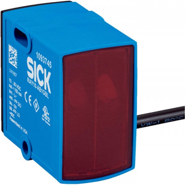 Sick RAY10-AB4CBL Retroreflective Photoelectric Sensor, Block Sensor, 1.5 m Detection Range