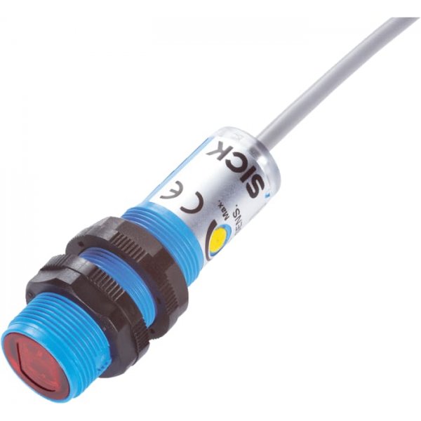 Sick VTB180-2P42417 Photoelectric Sensor with Barrel Sensor, 10 mm → 350 mm Detection Range