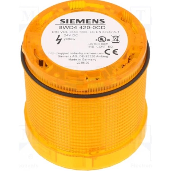 Siemens 8WD4420-0CD Yellow Flashing Effect Beacon Unit, 24 V dc Xenon Bulb