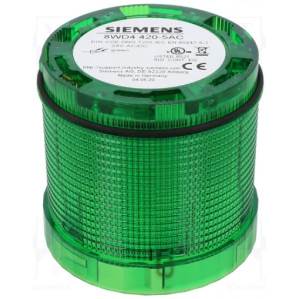 Siemens 8WD4420-5AC Green Continuous light Element, 24 V ac/dc, LED Bulb