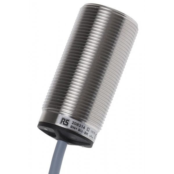RS PRO 208-314 Inductive Barrel-Style Proximity Sensor, M30 x 1.5, 10 mm Detection