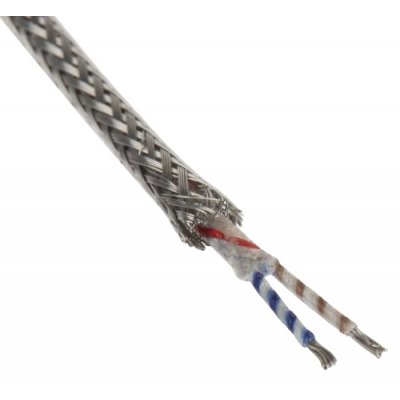 RS PRO 827-5704 Type K Thermocouple Wire, 25m, Glass Fibre Insulation, +350°C Max, 7/0.2mm