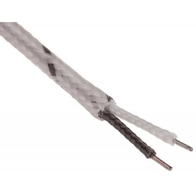 RS PRO 407-1551 Type J Thermocouple & Extension Wire, 20m, Unscreened, Glass Fibre Insulation