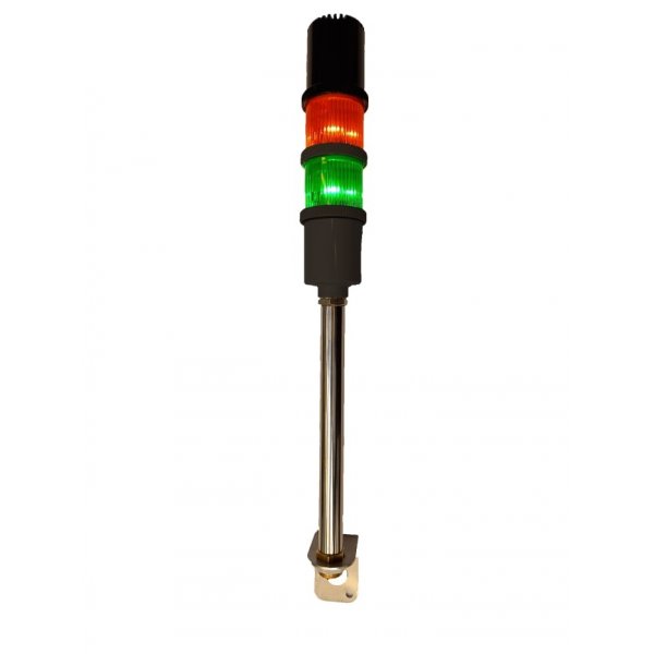 RS PRO 222-2444 Red/Green Buzzer Signal Tower, 2 Lights, 240 V ac, Screw Mount