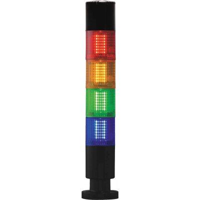 RS PRO 220-5038 Red/Green/Amber/Blue Buzzer Signal Tower, 4 Lights, 24 V, Screw Mount