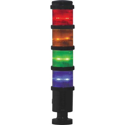RS PRO 220-5050 Red/Green/Amber/Blue Signal Tower, 4 Lights, 24 V