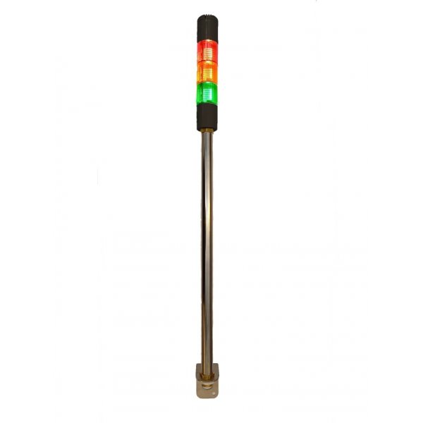 RS PRO 222-2449 Red/Green/Amber Signal Tower, 3 Lights, 24 V ac/dc, Screw Mount