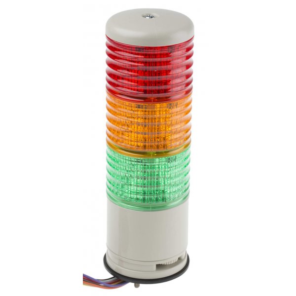 Schneider Electric XVC6B35SK Red/Green/Amber Buzzer Signal Tower, 3 Lights, 24 V ac/dc, Surface Mount