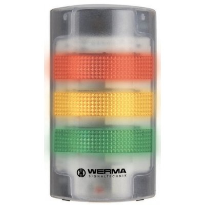 Werma 691.100.55 FlatSIGN Series Red/Green/Yellow Signal Tower, 3 Lights, 24 V