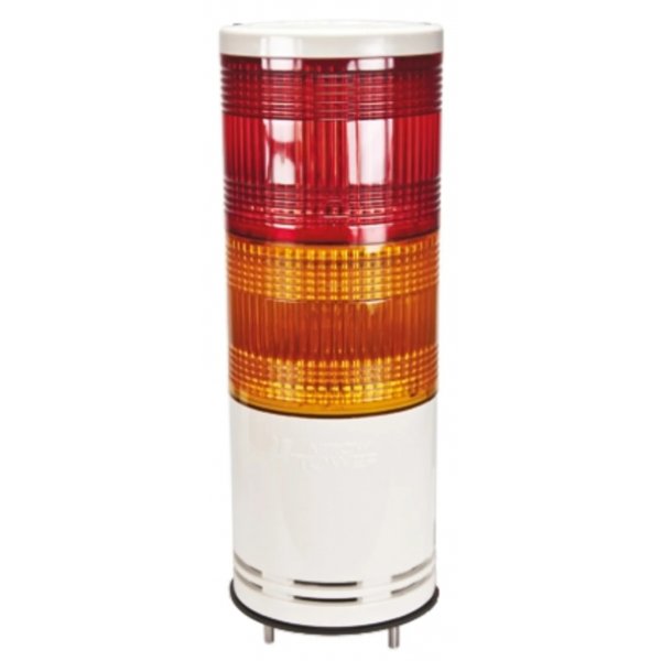 Schneider Electric XVC1B2K Red/Amber Signal Tower, 2 Lights, 24 V dc, Surface Mount