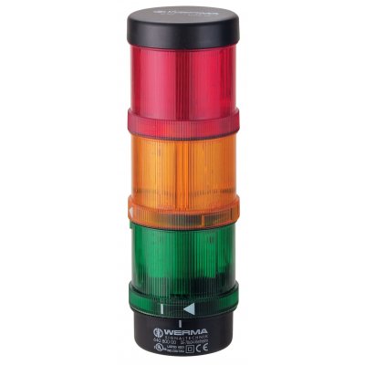 Werma 649.240.01 Green, Red, Yellow Signal Tower, 3 Lights, 115 V