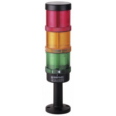 Werma 649.240.05 Red/Green/Yellow Signal Tower, 3 Lights, 24 V, Tube-mounted