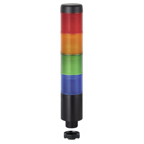 Werma 698.150.75 Kompakt 37 Series Multicolour Signal Tower, 4 Lights, 24 V, Built-in Mounting