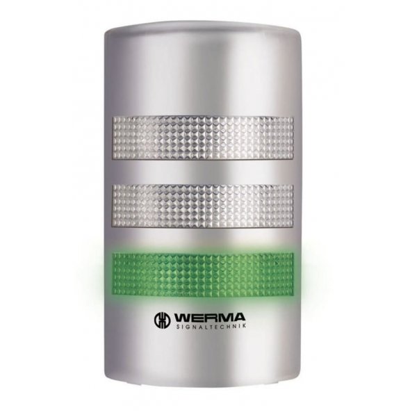 Werma 691.300.55 FlatSIGN Series Red/Green/Yellow Signal Tower, 3 Lights, 24 V