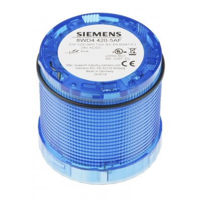 Siemens 8WD4420-5AF Blue Flashing Light Element, 24 V ac/dc, LED Bulb, IP65