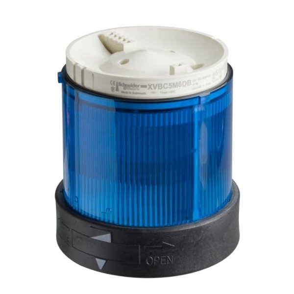 Schneider Electric XVBC2B6D blue Steady Effect Beacon Unit, 24 V, LED Bulb