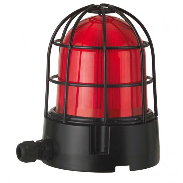 Werma 839.152.55 Red Flashing Beacon, 24 V, Base Mount, Xenon Bulb