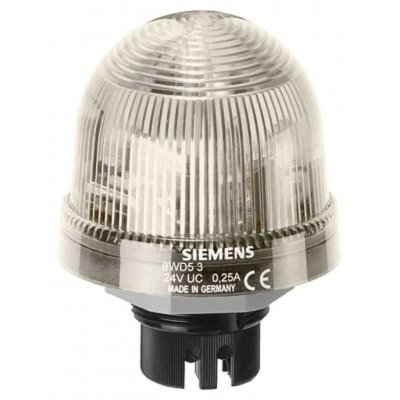 Siemens 8WD5320-5BE Clear Flashing Beacon, 24 V ac/dc, Bayonet Mount, LED Bulb
