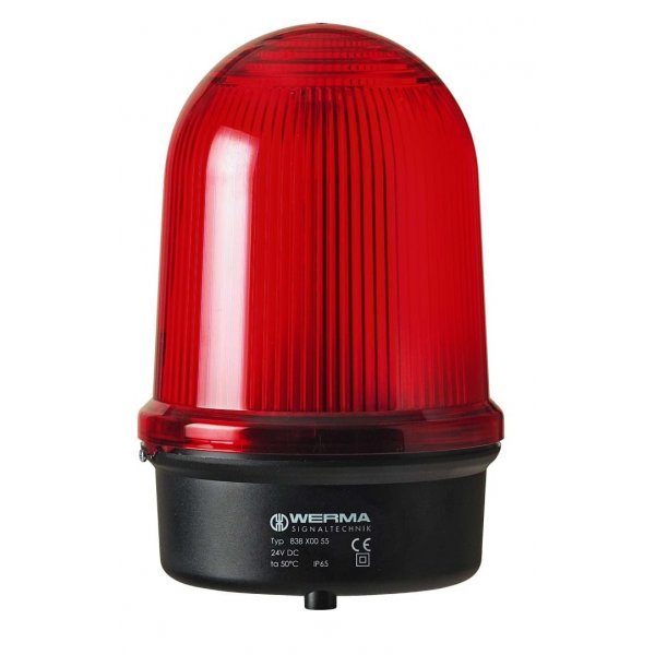 Werma 838.100.67 Red Flashing Beacon, 115 V, Base Mount, Xenon Bulb