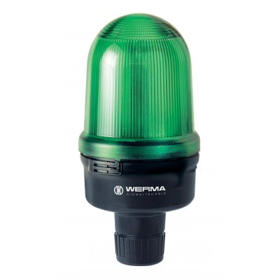 Werma 829.217.68 Green Rotating Beacon, 115 → 230 V, Tube Mounting, LED Bulb