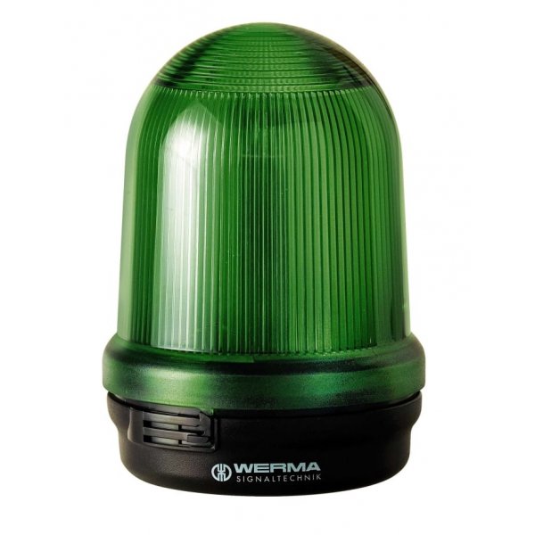 Werma 829.210.68 Green Rotating Beacon, 115 → 230 V, Base Mount, LED Bulb