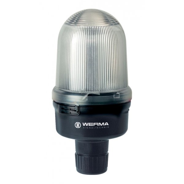 Werma 829.427.68 Clear Flashing Beacon, 115 → 230 V, Tube Mounting, LED Bulb