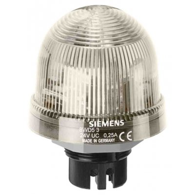 Siemens 8WD5320-5AE Clear Steady Beacon, 24 V ac/dc, Bayonet Mount, LED Bulb