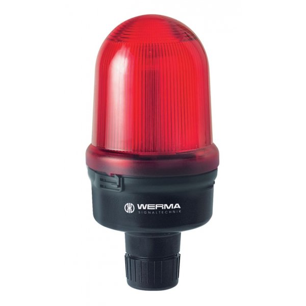 Werma 829.117.68 Red Rotating Beacon, 115 → 230 V, Tube Mounting, LED Bulb