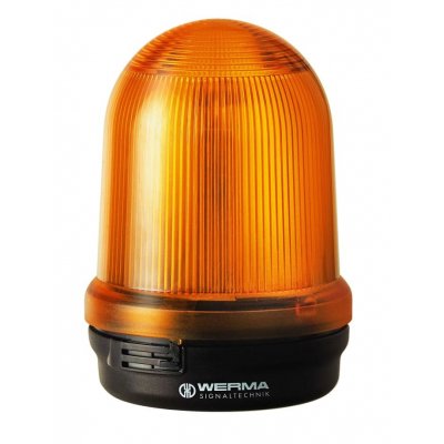 Werma 829.310.68 Yellow Rotating Beacon, 115 → 230 V, Base Mount, LED Bulb