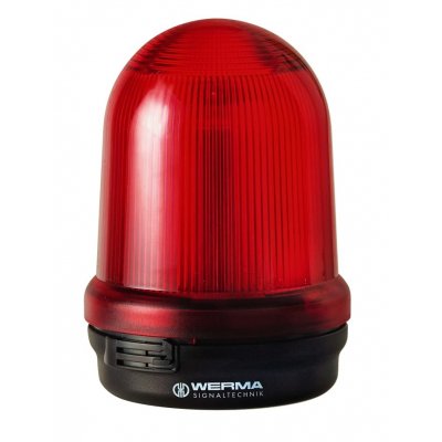 Werma 829.110.68 Red Rotating Beacon, 115 → 230 V, Base Mount, LED Bulb