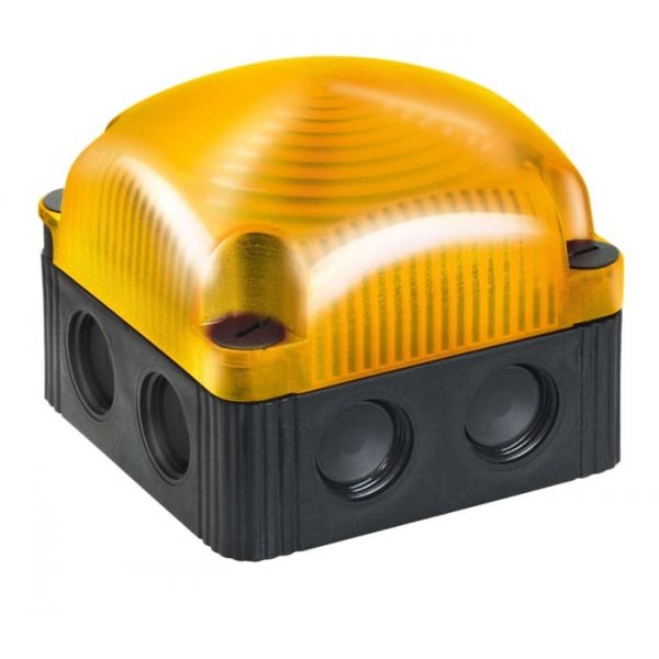 Werma 853.310.66 Yellow Flashing Beacon, 48 V, Base Mount/ Wall Mount, LED Bulb