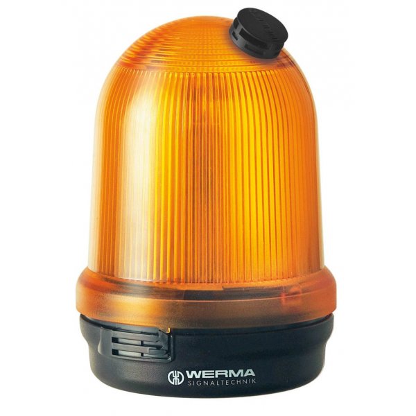 Werma 828.370.68 Yellow Flashing Beacon, 230 V, Base Mount, Xenon Bulb