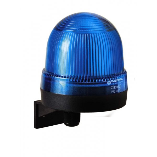 Werma 225.500.68 Blue Flashing Beacon, 230 V, Wall Mount, Xenon Bulb