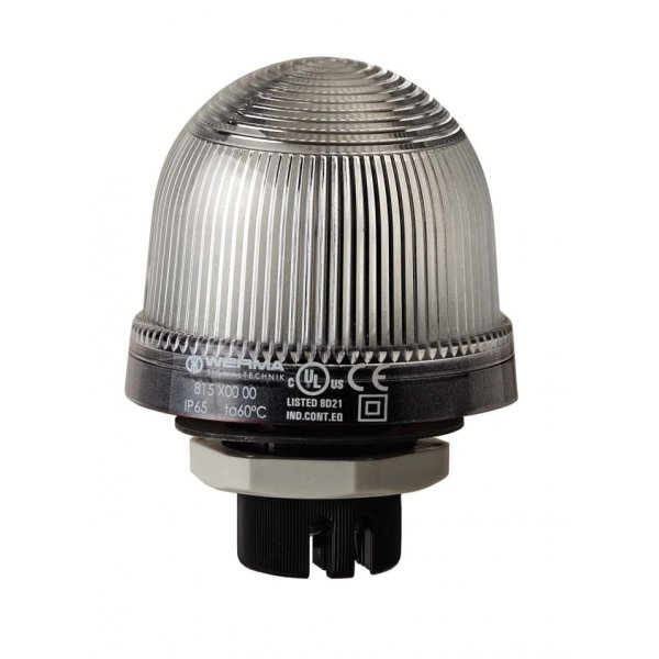 Werma 816.400.55 Clear Continuous lighting Beacon, 24 V, Built-in Mounting, LED Bulb
