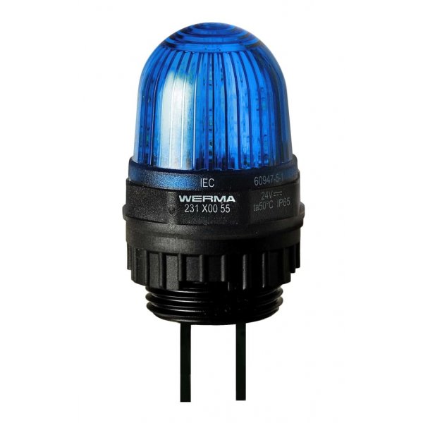 Werma 231.500.68 Blue Continuous lighting Beacon, 230 V, Built-in Mounting, LED Bulb