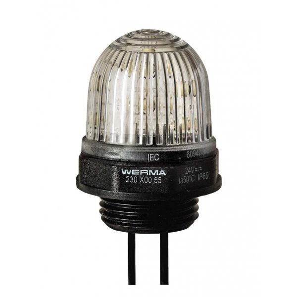 Werma 230.400.55 Clear Continuous lighting Beacon, 24 V, Built-in Mounting, LED Bulb