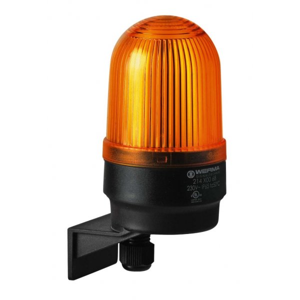 Werma 215.300.67 Yellow Flashing Beacon, 115 V, Wall Mount, Xenon Bulb