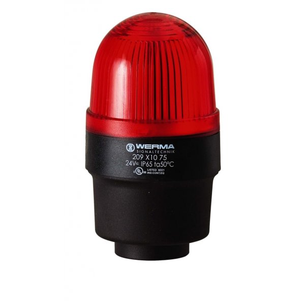 Werma 209.120.67 Red Flashing Beacon, 115 V, Tube Mounting, Xenon Bulb
