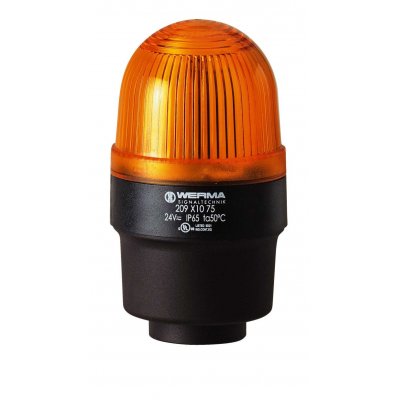 Werma 209.320.55 Yellow Flashing Beacon, 24 V, Tube Mounting, Xenon Bulb