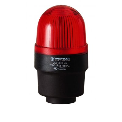 Werma 209.120.68 Red Flashing Beacon, 230 V, Tube Mounting, Xenon Bulb