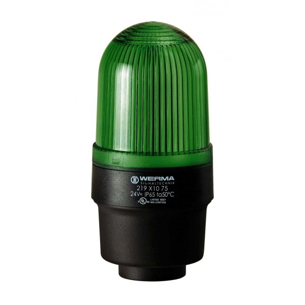 Werma 219.210.68 Green Continuous lighting Beacon, 230 V, Tube Mounting, LED Bulb