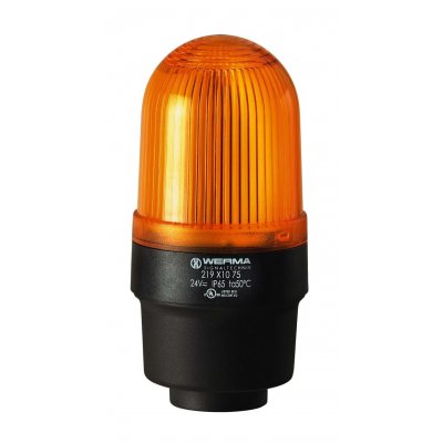 Werma 219.310.67 Yellow Continuous lighting Beacon, 115 V, Tube Mounting, LED Bulb