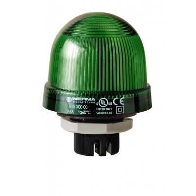 Werma 816.200.68 Green Continuous lighting Beacon, 230 V, Built-in Mounting, LED Bulb