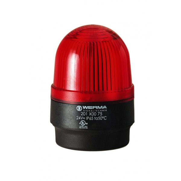 Werma 202.100.67 Red Flashing Beacon, 115 V, Base Mount, Xenon Bulb