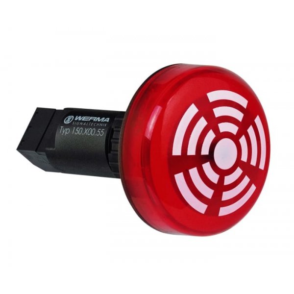 Werma 150.100.67 Red Continuous lighting Beacon, 115 V, Built-in Mounting, LED Bulb