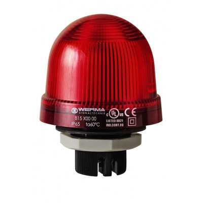 Werma 816.100.55 Red Continuous lighting Beacon, 24 V, Built-in Mounting, LED Bulb