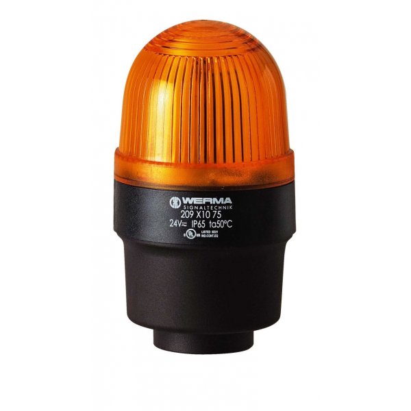 Werma 209.310.68 Yellow Continuous lighting Beacon, 230 V, Tube Mounting, LED Bulb