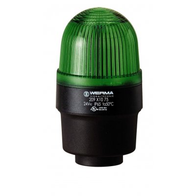 Werma 209.210.68 Green Continuous lighting Beacon, 230 V, Tube Mounting, LED Bulb