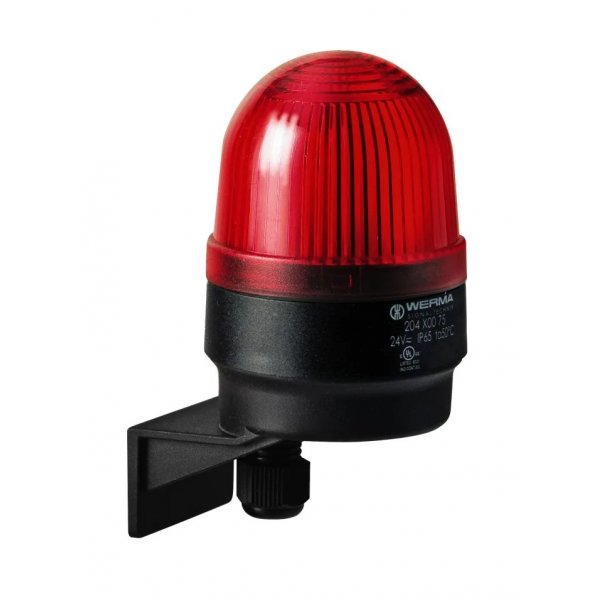 Werma 204.100.68 Red Continuous lighting Beacon, 230 V, Wall Mount, LED Bulb